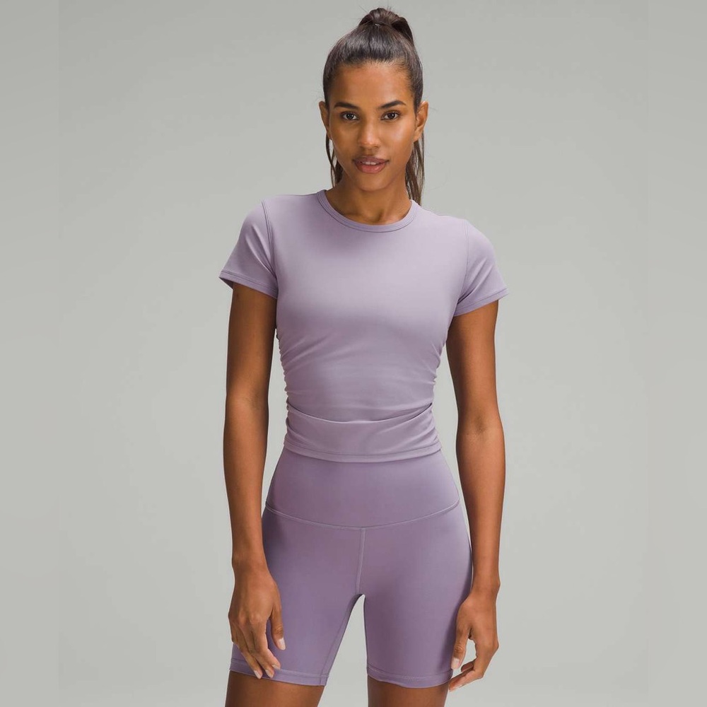 Lululemon All It Takes Nulu Short Sleeve Purple Ash Size 6